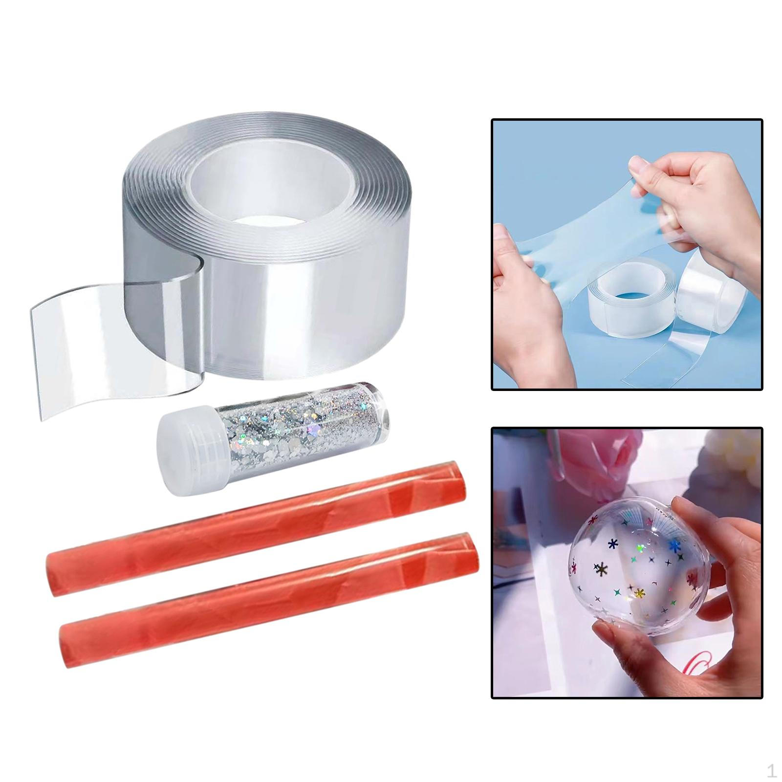Пузырчатая двусторонняя клейкая лента с блестками для DIY-поделок, водостойкая, креативная 2mmx3cmx1meter