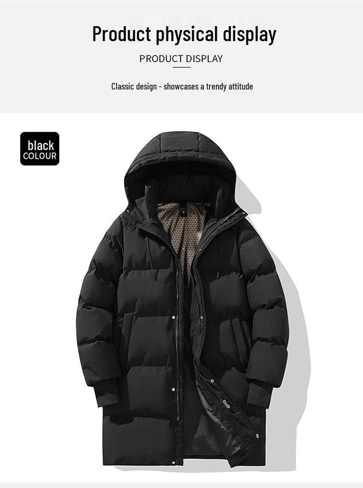 Men's Winter Hooded Cotton Puffer Jacket - Korean Style Fashion, Mid-length, Versatile, Warm Casual Wear