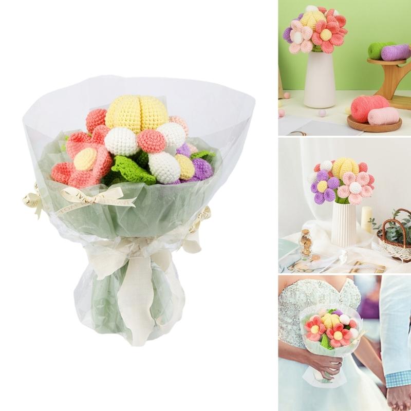 Häkelblumenstrauß-Sets Häkelblumen-Startersets Häkelstrauß-Sets Häkelpflanzen-Sets zur Heimdekoration