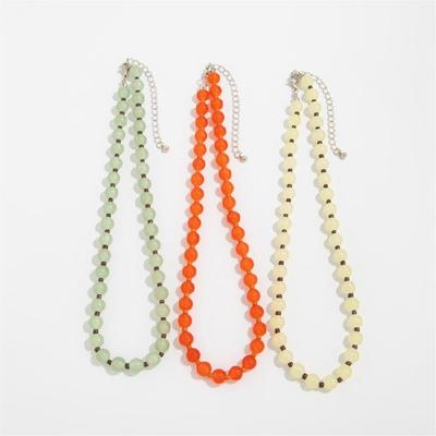 Fashionable Glass Bead Necklace Multi Beaded Design Collarbone Chain Adjustable Clasp For Women Girls Jewelry