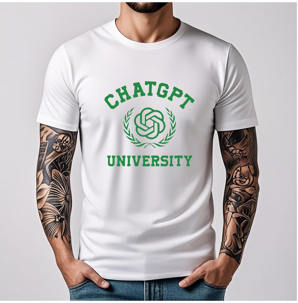 ChatGPT University Funny Meme T Shirt Women Men Cotton T-shirt O-neck Short-sleev Graphic T Shirts Printed T-shirt Tops