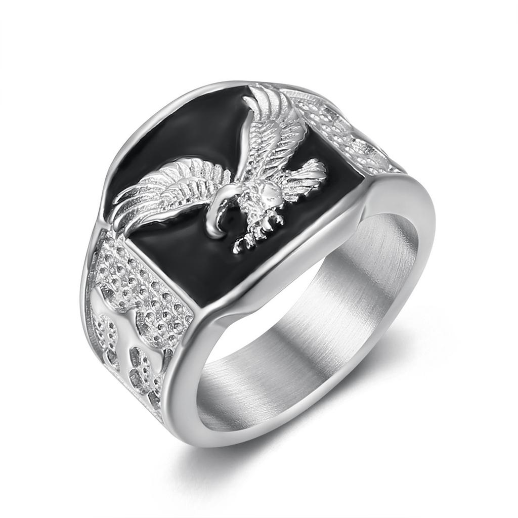 New European and American Hip-hop Jewelry Spread Wings and Fly Domineering Men's Ring
