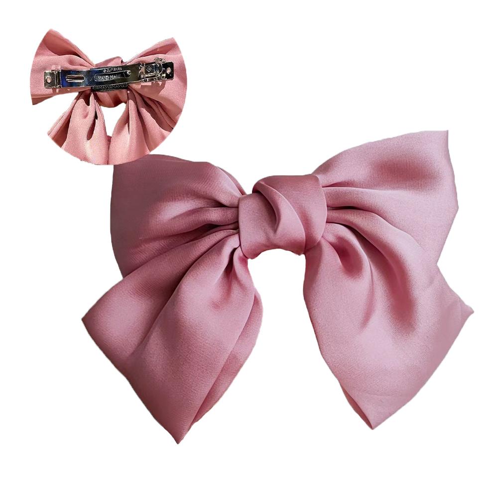 Big Hair Bow Ties Hair Clips Satin Two Layer Butterfly Bow For Women Accessories Barrettes for School Christmas Gift