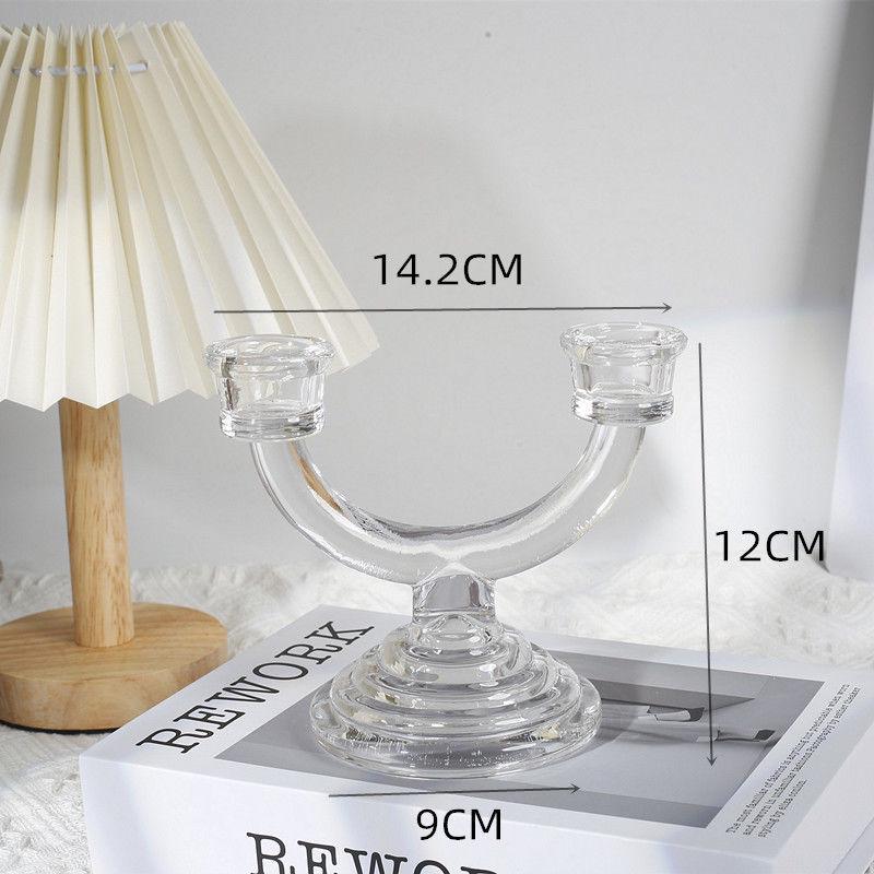 Castiçal de Vidro Transparente Canelado para Aromaterapia e Decoração de Fotografia