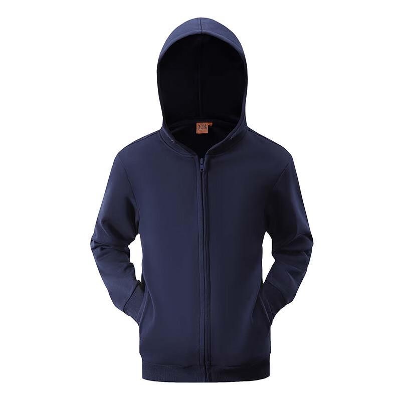 Romon Unisex Fleece-Lined Zipper Hooded Sweatshirt