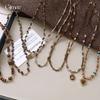 Maillard Vintage Coffee Beaded Tiger's Eye Necklace Accessories Women's Sweater Chain Accessories