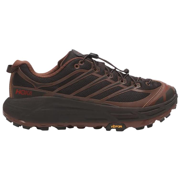 HOKA One One Mafate Three 2 Textile, Synthetic Leather Dual Density/VIBRAM Rubber/ Running Shoes Unisex Black Brown 1141572-CTRN