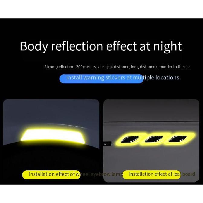 New 14pcs Car Rearview Mirror Reflective Stickers Decals Auto Styling Night Driving Safety Warning Door Tail Reflector