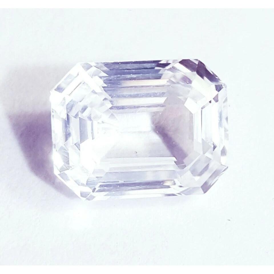 Natural Awesome White Sapphire 10-12 Ct Radiant Certified Beautiful Gemstone