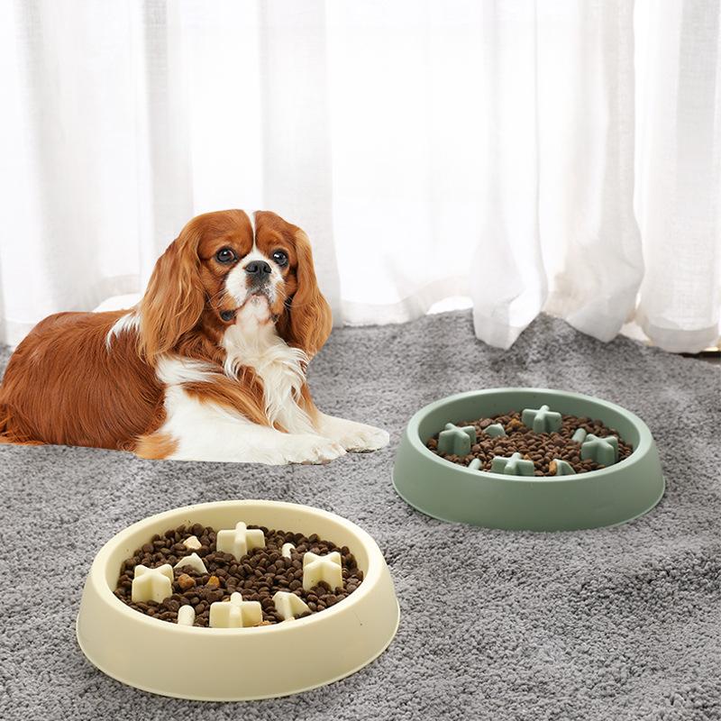 New Pet Anti-choking Slow Food Bowl Dog Bowl Pet Food Bowl Anti-knock Over Pet Supplies for Large  Medium and Small Cats and Dogs