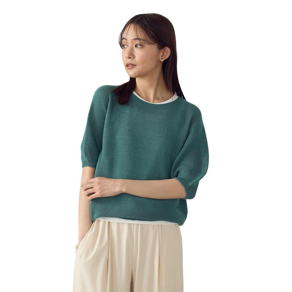 Comme Ca Ism Made in Japan Washi Knit Green L 12-76KK15-205