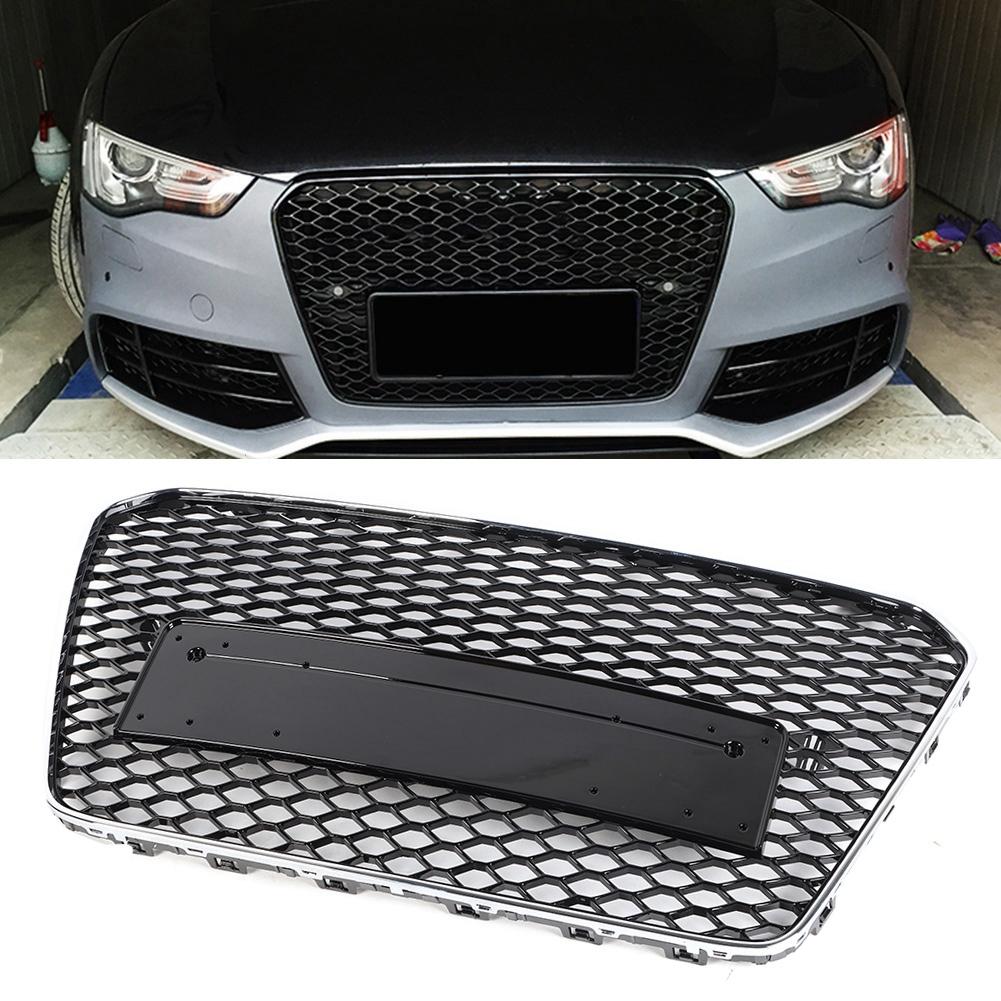 Black Front Bumper Grille Refit for RS Style Fits for A5 S5 B8.5 12 16 Car Modification