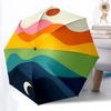 1pc Sunset Waves Auto Open/close, All-Season Portable Folding Umbrella for Women & Men, Travel, Everyday, Formal Events - Compact Luxury Parasol, Outd