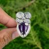 Thanks Giving Day Deal African Amethyst Gemstone 925 Silver Flower Ring Jewelry