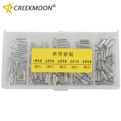 250Pcs/Set Single Barrel Crimping Sleeve Fishing Line Wire Leader Copper Tube Connector Fishing Accessories Line Tube