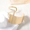 Irregular Personality Design Sense Semi-Hollow Geometric Water Ripple Metal Wide Face Opening Ladies Bracelet