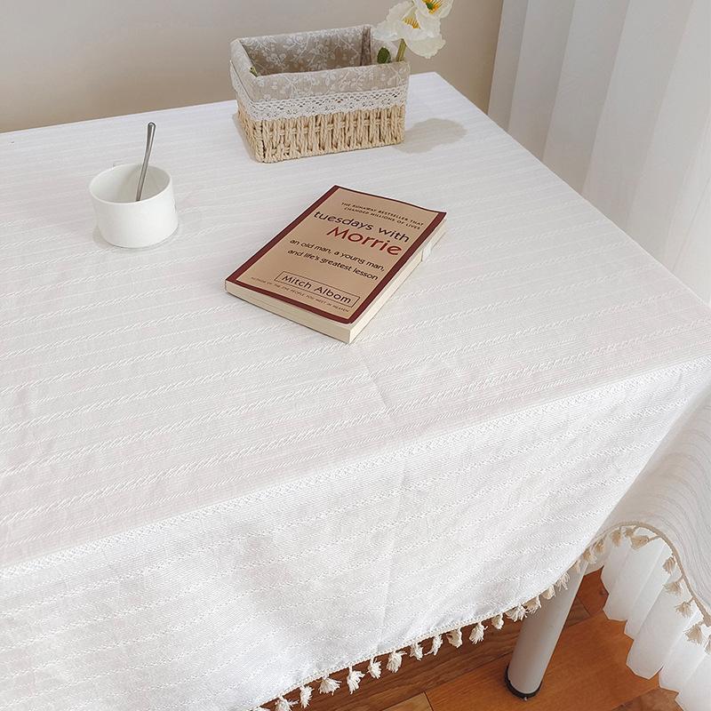 Korean Style Small Daisy Cotton Floral Tablecloth,Tea Table Decoration,Rectangle Table Cover For Kitchen Wedding Dining Room