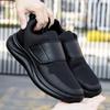 Hombres Ortopedia Pies Anchos Hinchados Caminar Zapatos Casuales Eversión del Pulgar Ajuste Suave Cómodo Zapatos para Hombre Diabéticos Talla Grande 48