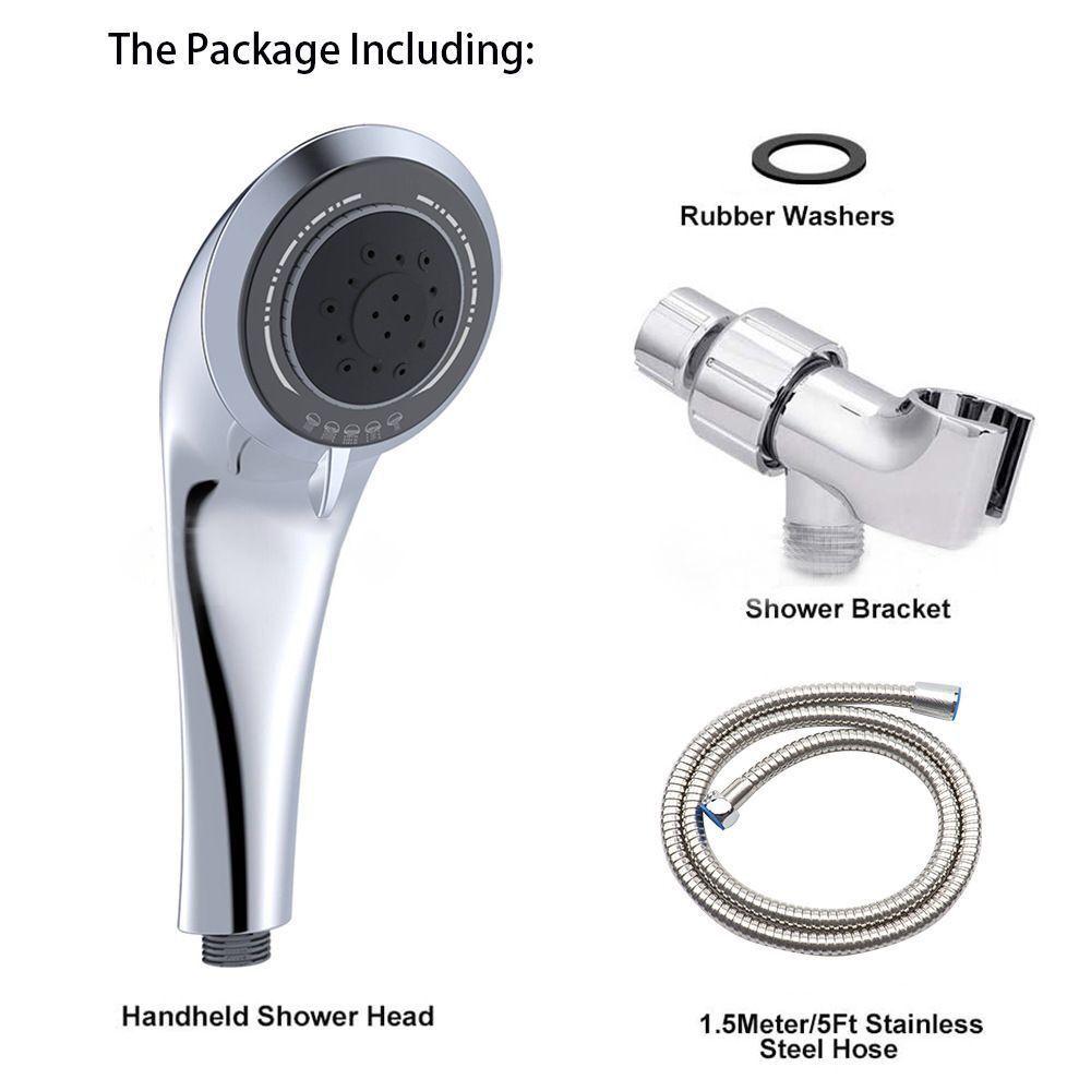 Pommeau de Douche à Main Multifonction en Plastique Pluie 5 Réglages ABS Pommeau de Douche à Main pour Bain