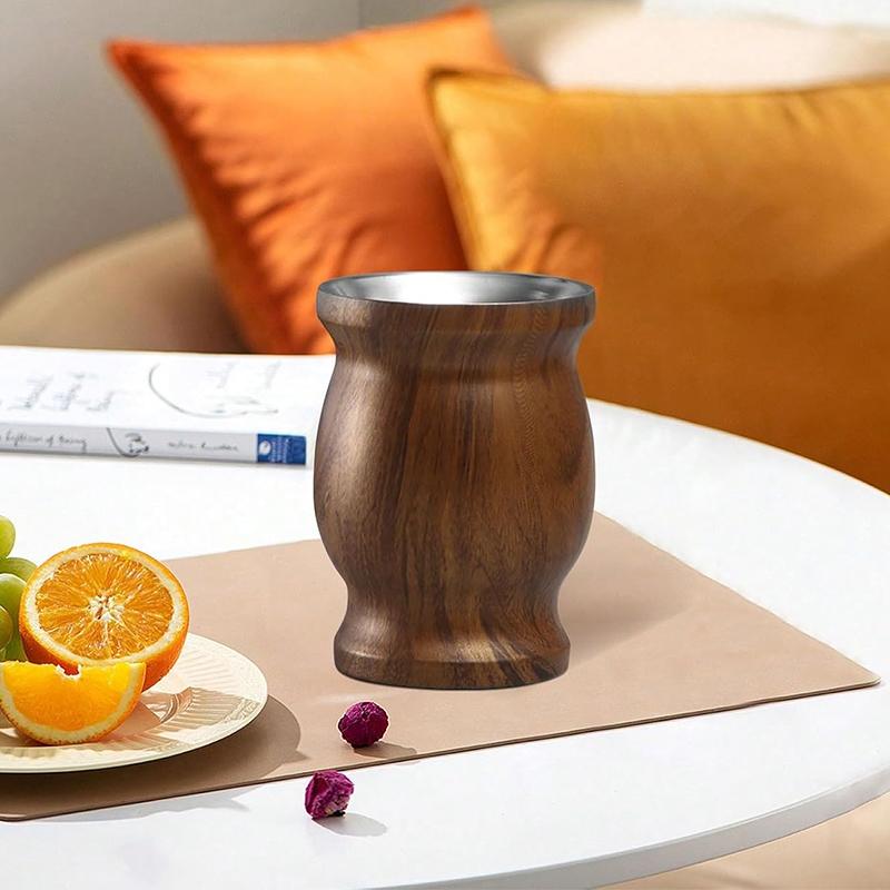 Stainless Steel Yerba Mate Cup Set Double-Wall Mate Cup with 2 Bombillas Yerba Mate Gourd Set With Straw and Cleaning Brush