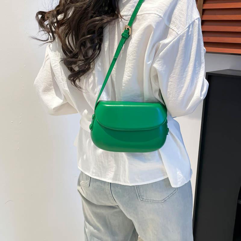 Retro Simple Pu Shoulder Saddle Bags for Women Versatile Ladies Crossbody Bag Purse Clutch Solid Color Female Phe Handbags