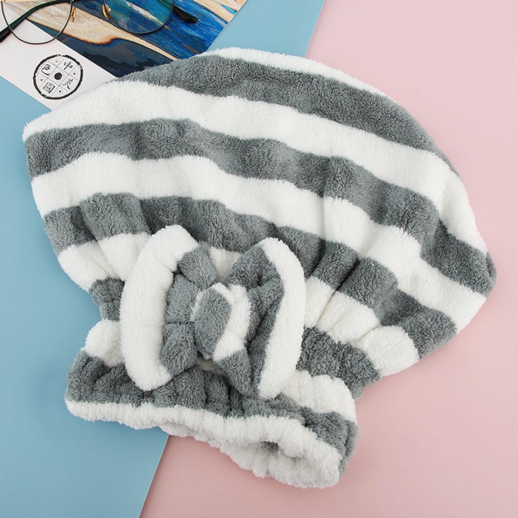 Bow Tie Dry Hair Cap Super Absorbent Quick Dry Coral Velvet Princess Shower Cap Female Thickened Dry Hair Towel Free Blow Wrapped Head Towel