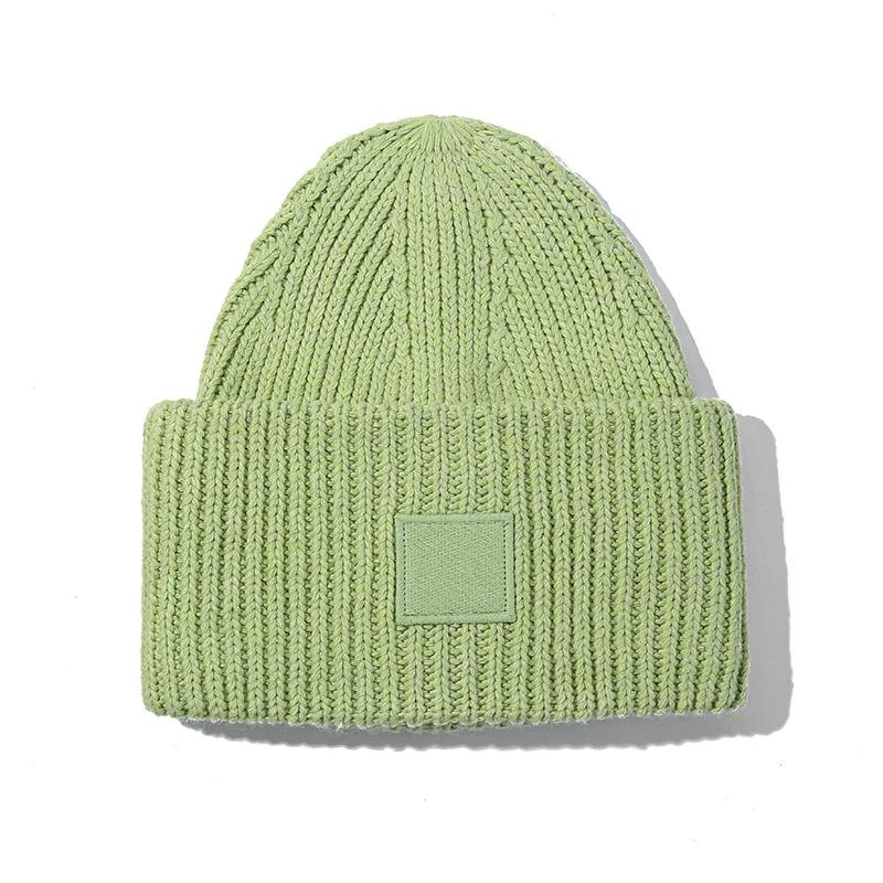 Couple Winter High Quality Thick Wool Smiling Face Knitted Hat For Men And Women Couples Winter Warm Knitted Hat Curled Edge Hat