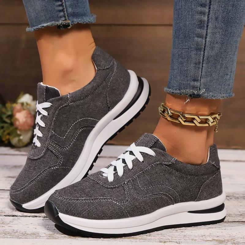 Women's Platform Sneakers Fashion Outdoor Casual Shoes Lace Up Vulcanize Shoes New Tennis Training Shoes for Women Zapatos Mujer