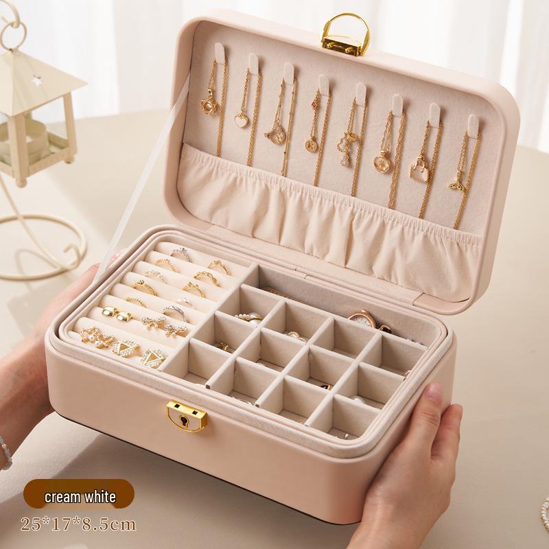 Elegant Multi-layer Lockable Jewelry Storage Box with Anti-oxidation Feature