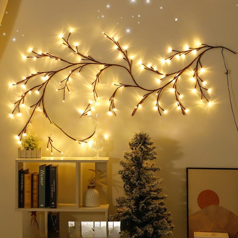 2.3m, 144LED, Remote Control + 8 Function Models,  Living Room Rattan Light Wholesale Bedroom Wall Sticker Atmosphere Room Bedroom Colorful Lights