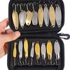 16 Stück Angelköder Spinner Löffel Set Fluchtverhinderung Drillingshaken Mit Aufbewahrungstasche Für Forelle Barsch Lachs