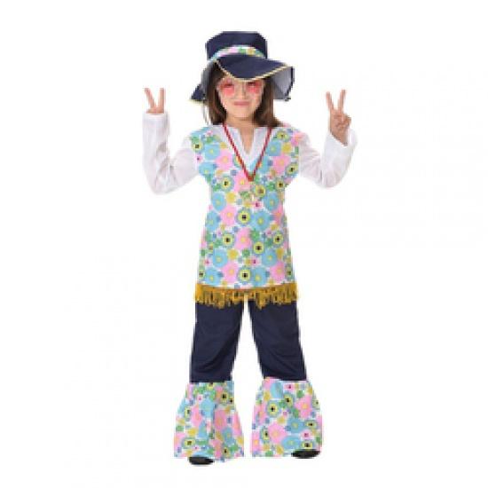 2023 New Style Novelties 60's Hippie Boy Child Costume Boho Floral Printed Headband Top Vest