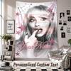 Wall Hanging Tapestry With Custom Name & Text, Sabrina Carpenter Decorative Tapestry For Bedroom