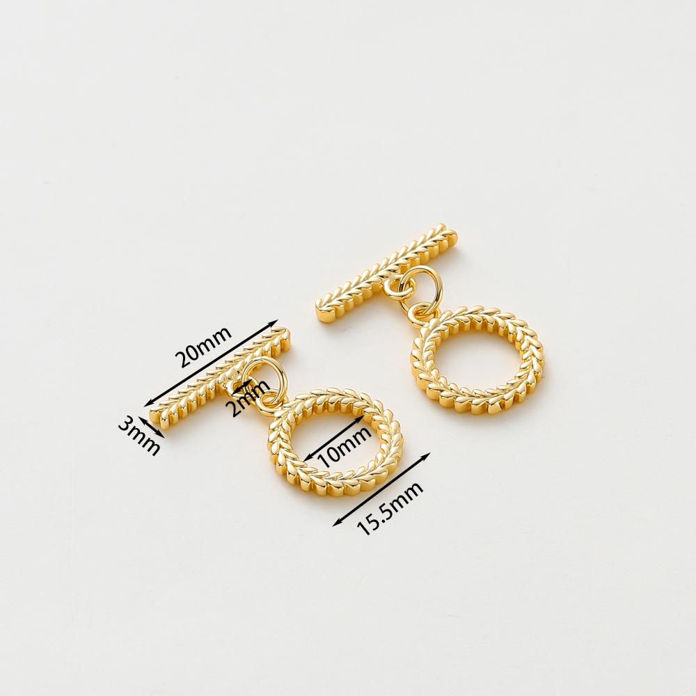 4 Sets 14K18K Gold Color Plated Brass O Toggle Clasps Connector For Diy Bracelet Necklace Jewelry Making Findings Accessories