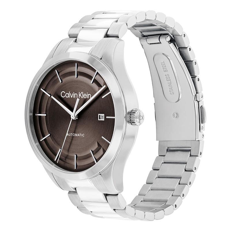 Calvin Klein Knight Series Watch Automatic Mechanical Movement Steel Strap 40mm Tan Dial Unisex 30m Waterproof 25300024
