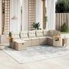 Garden Furniture Set - vidaXL - 7 Pcs - Beige Braided Resin - Removable Cushions - Comfortable and Durable