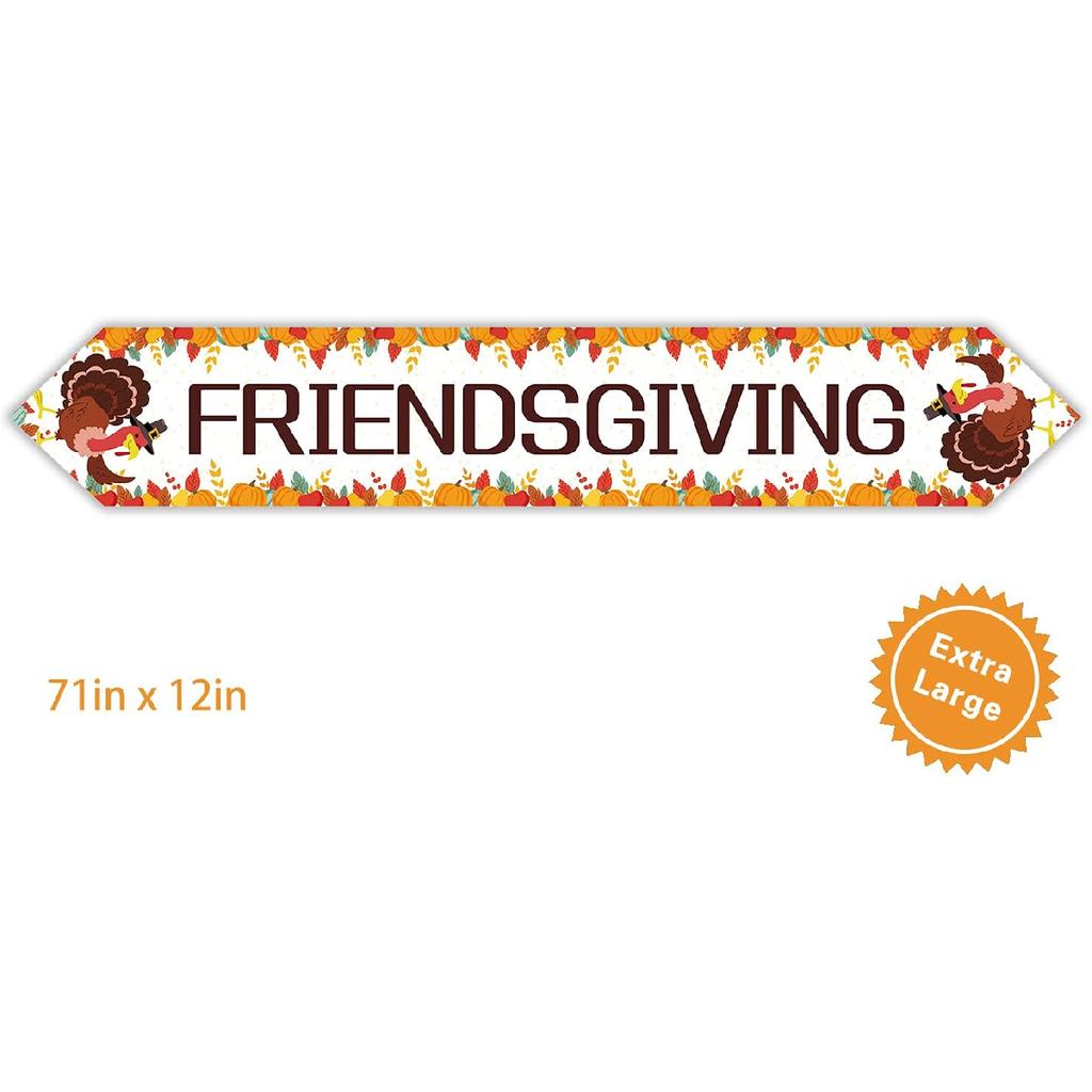 Friendsgiving Party Decorations, Friendsgiving Table Runner, Thanksgiving Party Decorations,Autumn Home Table Runner Decoration, Thanksgiving