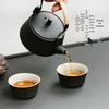 Black Gold Slate Tea Tray with Drainage - Simple Embedded Design