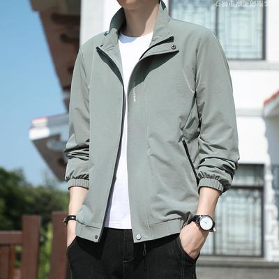 Spring and Autumn New Men's Stand-Up Collar Jacket Jacket Korean Version Slim-fit Casual