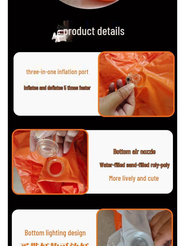 Halloween Pumpkin Ghost Inflatable Lantern for Decor & Costumes