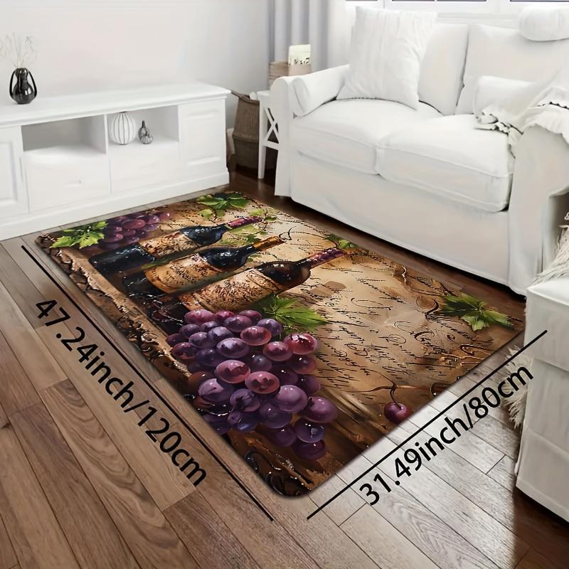 Aesthetic Wine Glass Area Rug, Soft Non-Slip Machine Washable Floor Mat for Kitchen Game Room Bedroom Living Room Home Decor