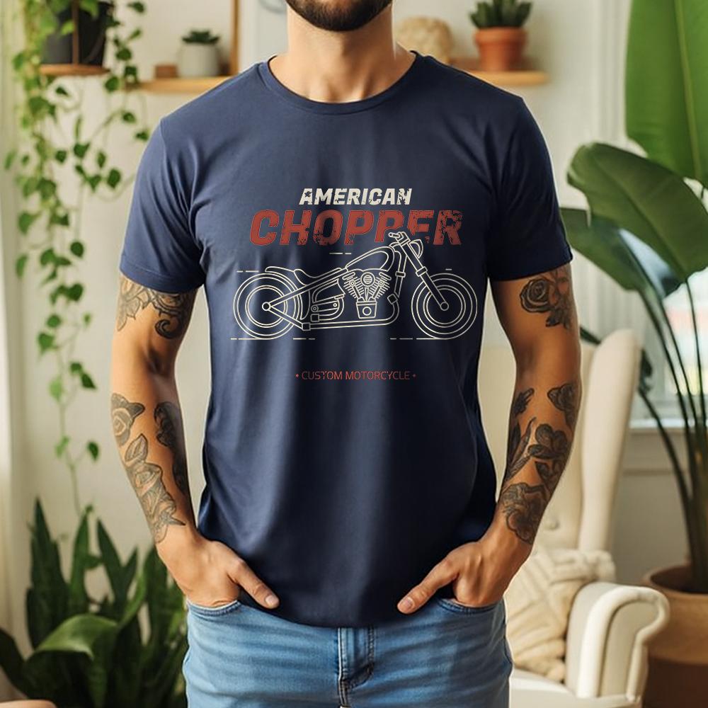 100 Pure Cotton American Chopper Biker TShirt Custom Motorcycle Retro Distressed Casual Tee