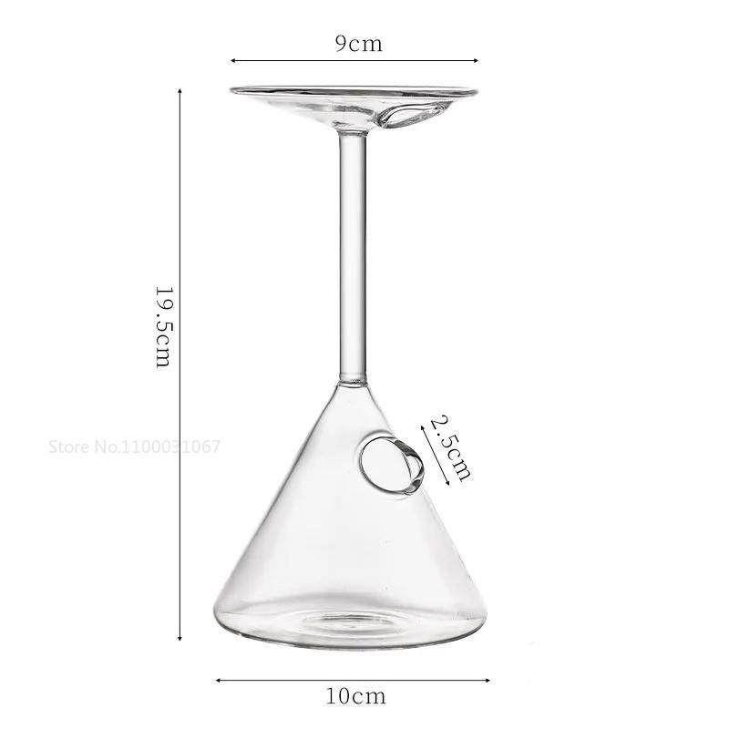 1/2PCS Creative Cocktail Glass Cup Upside Down Martini Glasses Wine Glass Juice Cuisine Sashimi Dry Ice Container Leisure Ba