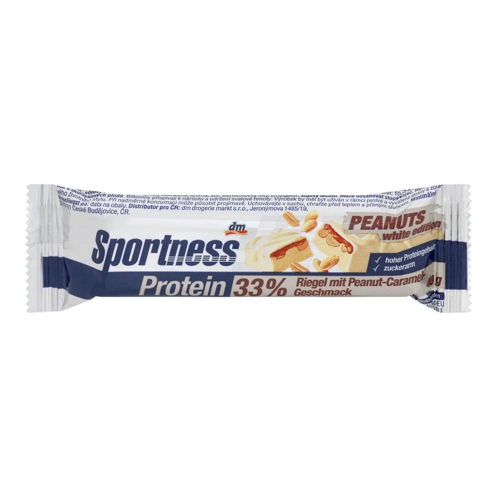 Deutscher Dm Sportness 33% Proteinriegel Erdnuss Karamell Weiß 40G