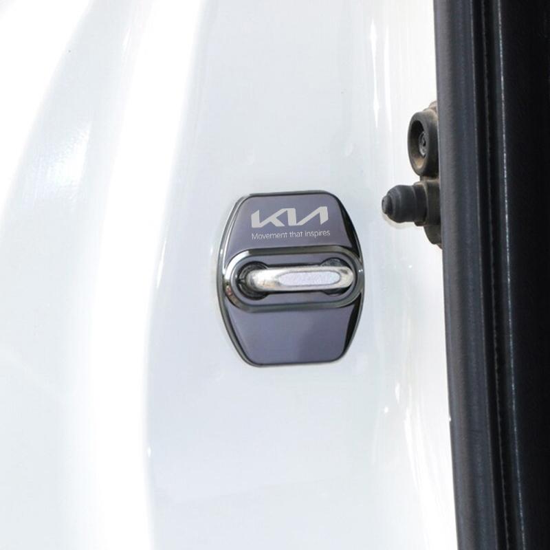 AHM1 4Pcs Car Accessories Door Lock Cover Auto Emblems Case for Kia Picanto Ceed Sportage Rio Cerato Soul Sorento Car Stickers