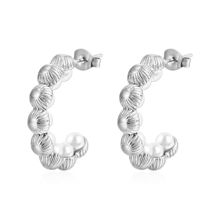 

Нишевые ретро серьги-клипсы C-образной формы с плиссированной текстурой, темпераментные, в стиле легкой роскоши, высококачественное покрытие золотом 18 карат, ювелирные изделия