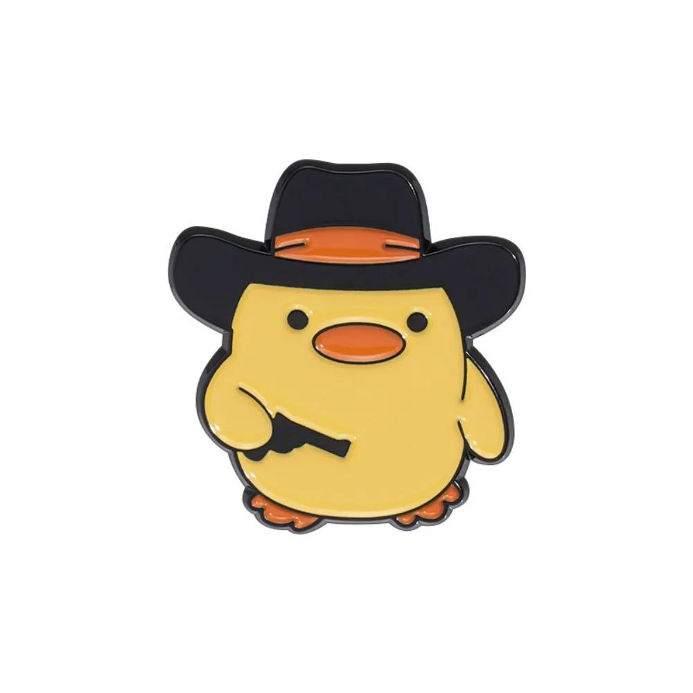 Cute Yellow Duck Enamel Pins Creative Cartoon Animal Lapel Brooch Badge Backpack Clothing Hat Accessories For Kids Gift