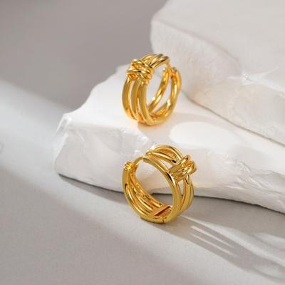 Niche Design A Sense Of Knot Staggered Metal Earrings Female Retro Personality Is Simple And Wild Temperament Earrings Earrings Earrings