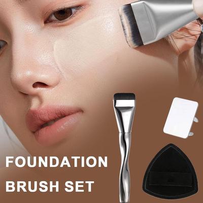 Foundation Brush Lightweight And Thin Face Contour Brush Foundation Contour Set 3pcs Flat Brush T0G6