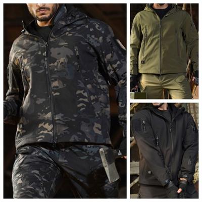 Military Shark Skin Soft Shell Jackets Men Tactical Windproof Waterproof Jacket Men Army Combat Jackets Mens Hooded Bomber Coats